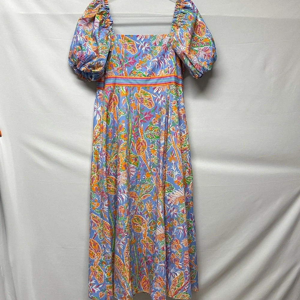 Gretchen Scott Designs Promenade Vintage Vines Peri Print Women's L - Picture 7 of 7
